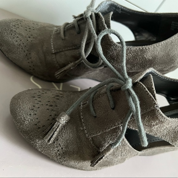 Grey suede wedge heels by Bakers - Picture 13 of 16